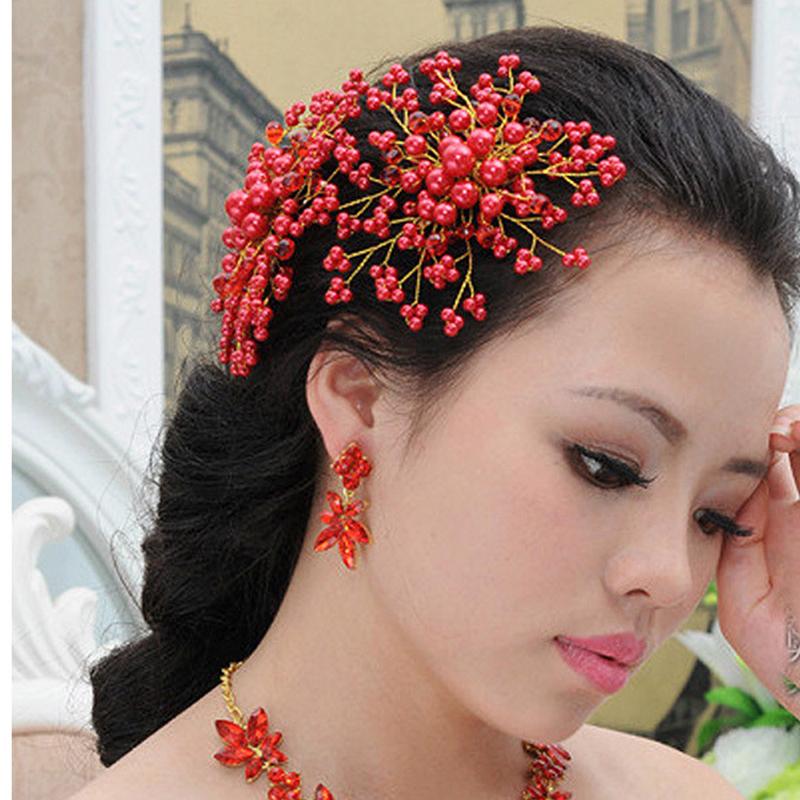 Hair Comb Flower Pearl Wedding Headdress Korean Headband Headdress Headdress Hair Comb Hair Band Bridal Ornament