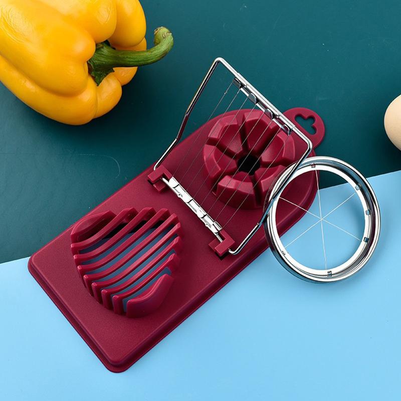 Multifunctional Egg Slicer with Stainless Steel Wires Dual Modes 1Pcs Portable Kitchen Gadget for Home Travel Picnic