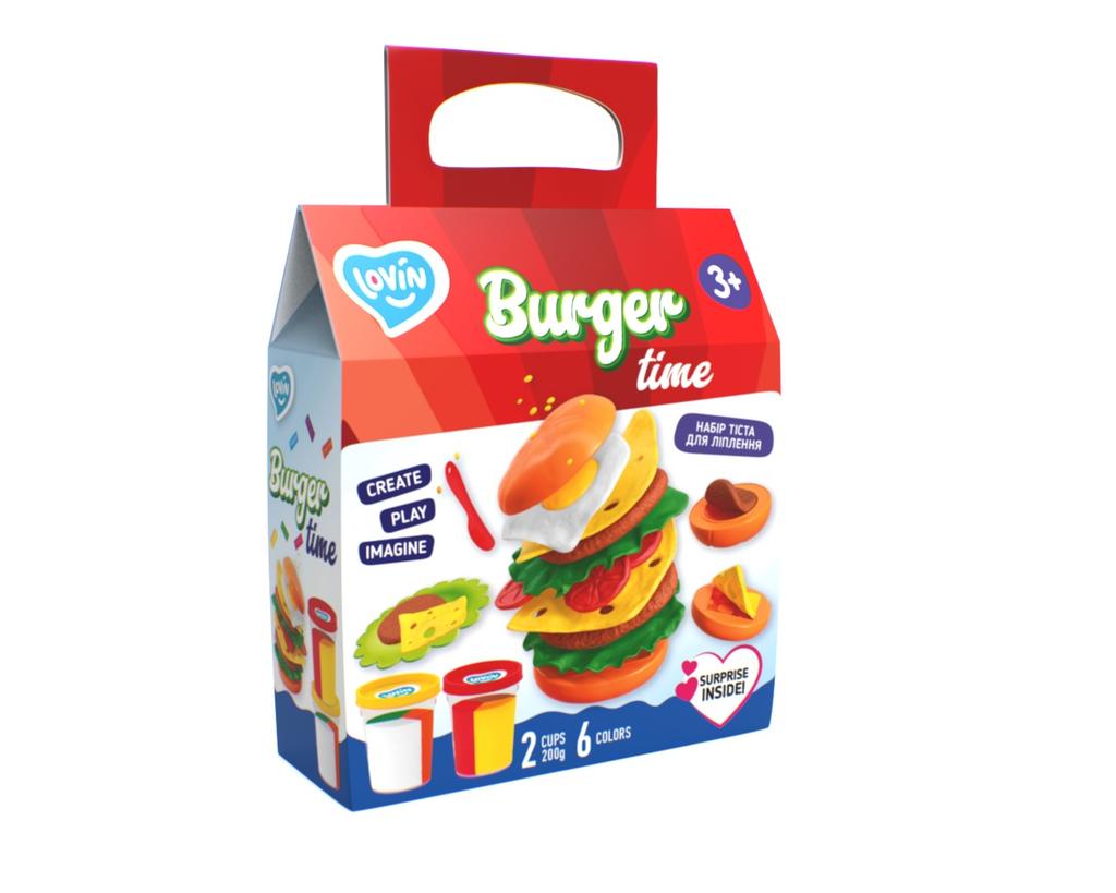 Zestaw Plastelin Kucharz Hamburger Lekka Piankolina Burger Time Z Foremkami 41144