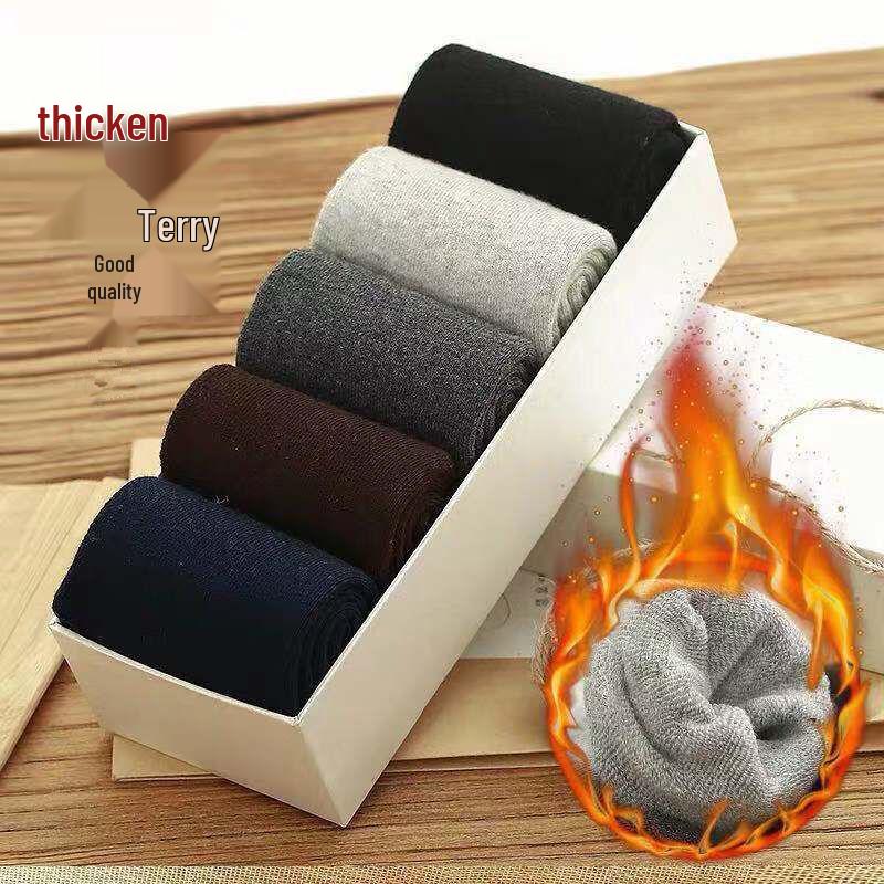 

Мужские теплые махровые носки до середины икры - Бархатные, спортивные, домашние, толстые из имитации шерсти No Packaging Box