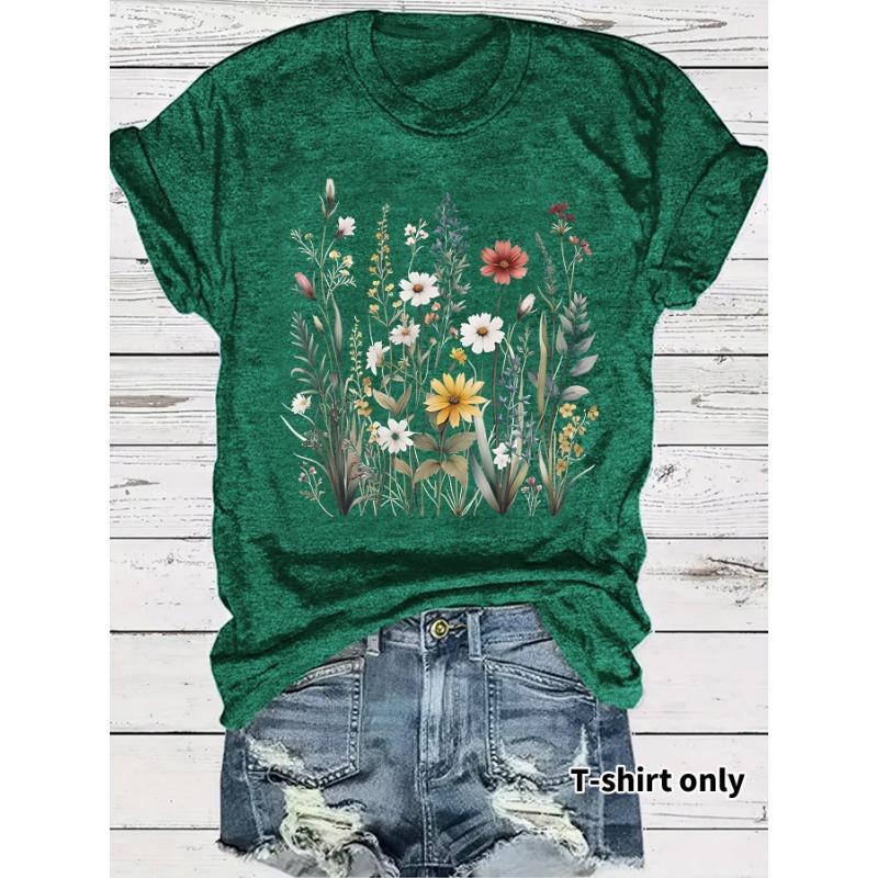 New Fashionable Short-sleeved Printed Pattern Summer T-shirt Top