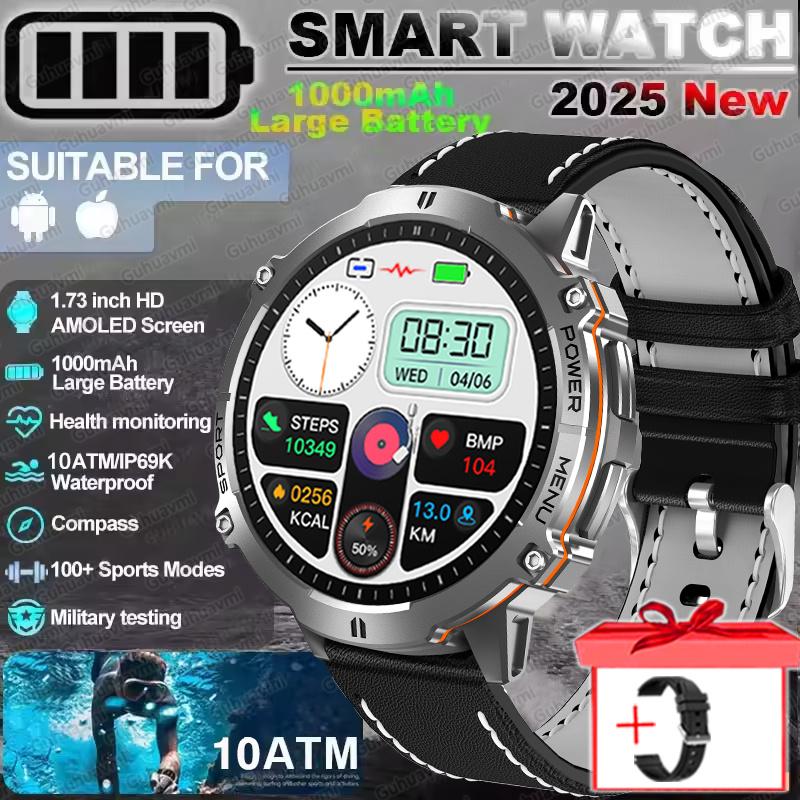 New TANK 3 Men Swim 1000mAh Battery Smart Watch IP69K&10ATM Waterproof GPS Compass Altimeter Call AMOLED Outdoors Sport Watches