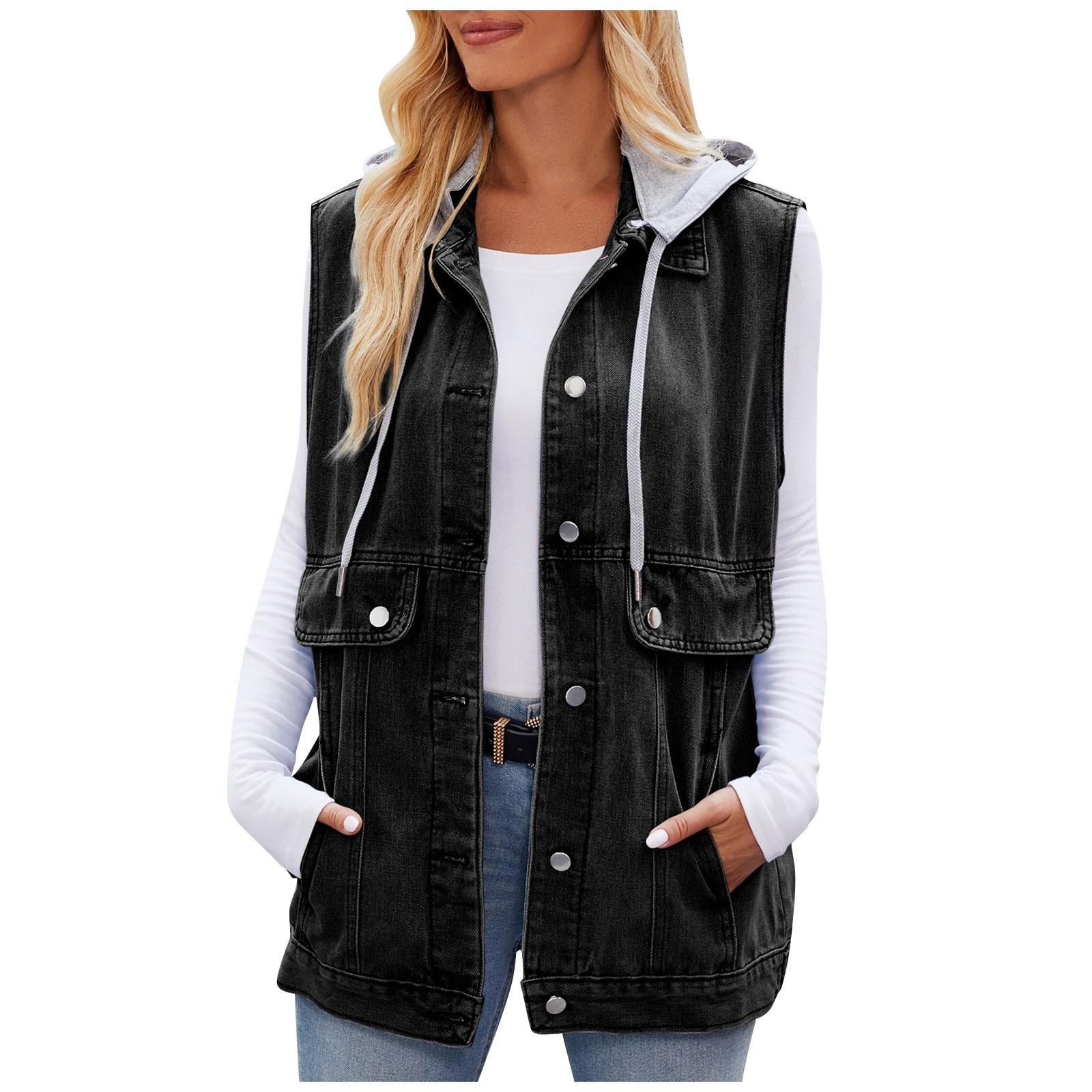 Kaufe Damen Mode Trend Jeansweste Ärmellose Weste mit