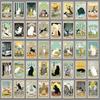 78-Piece Cat Tarot Graffiti Sticker Set - Creative DIY Waterproof Stickers for Phone & Suitcase