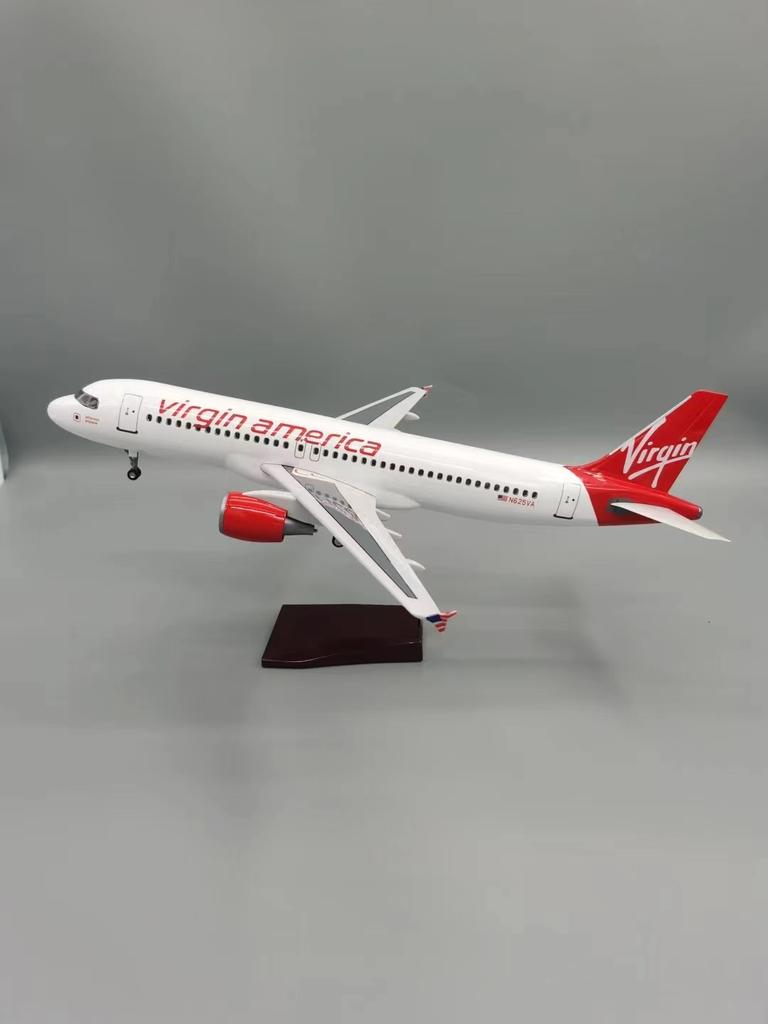 Airplane Model New A320 Virgin America 320 Plane Model Diecast Resin 46CM Aircraft Birthday Decoration Living Room Gift