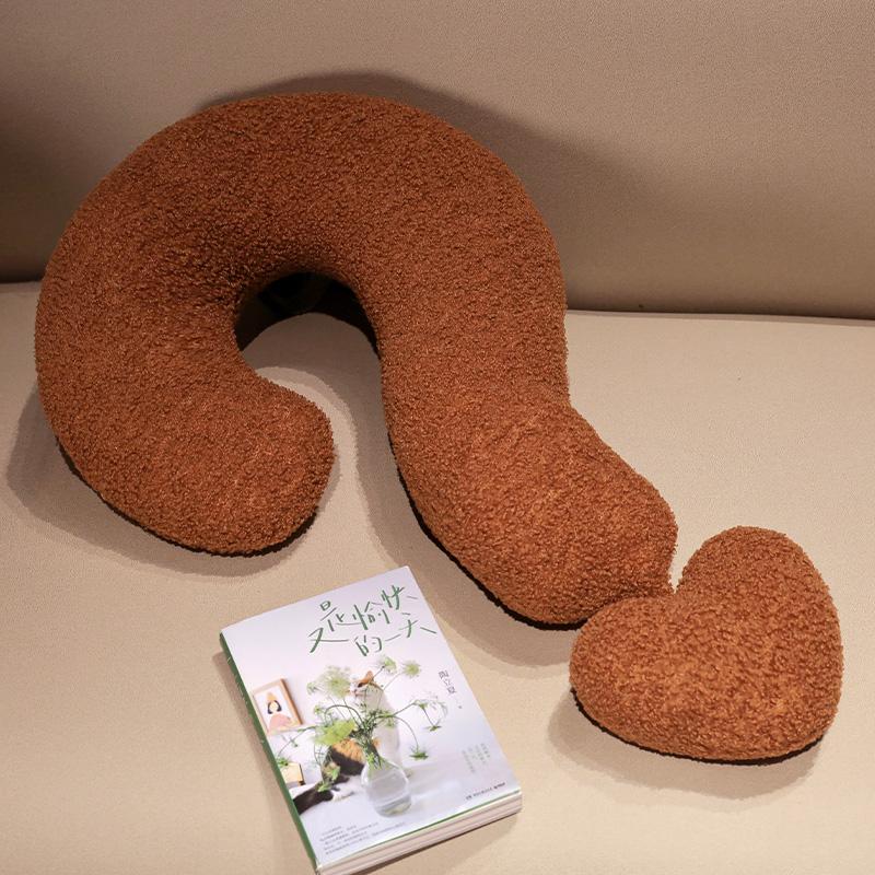 65cm Creatief Vraagteken Pluche Neksteunkussen Gevuld Kleurrijk Slaaphoofdkussen Vriendin Cadeau