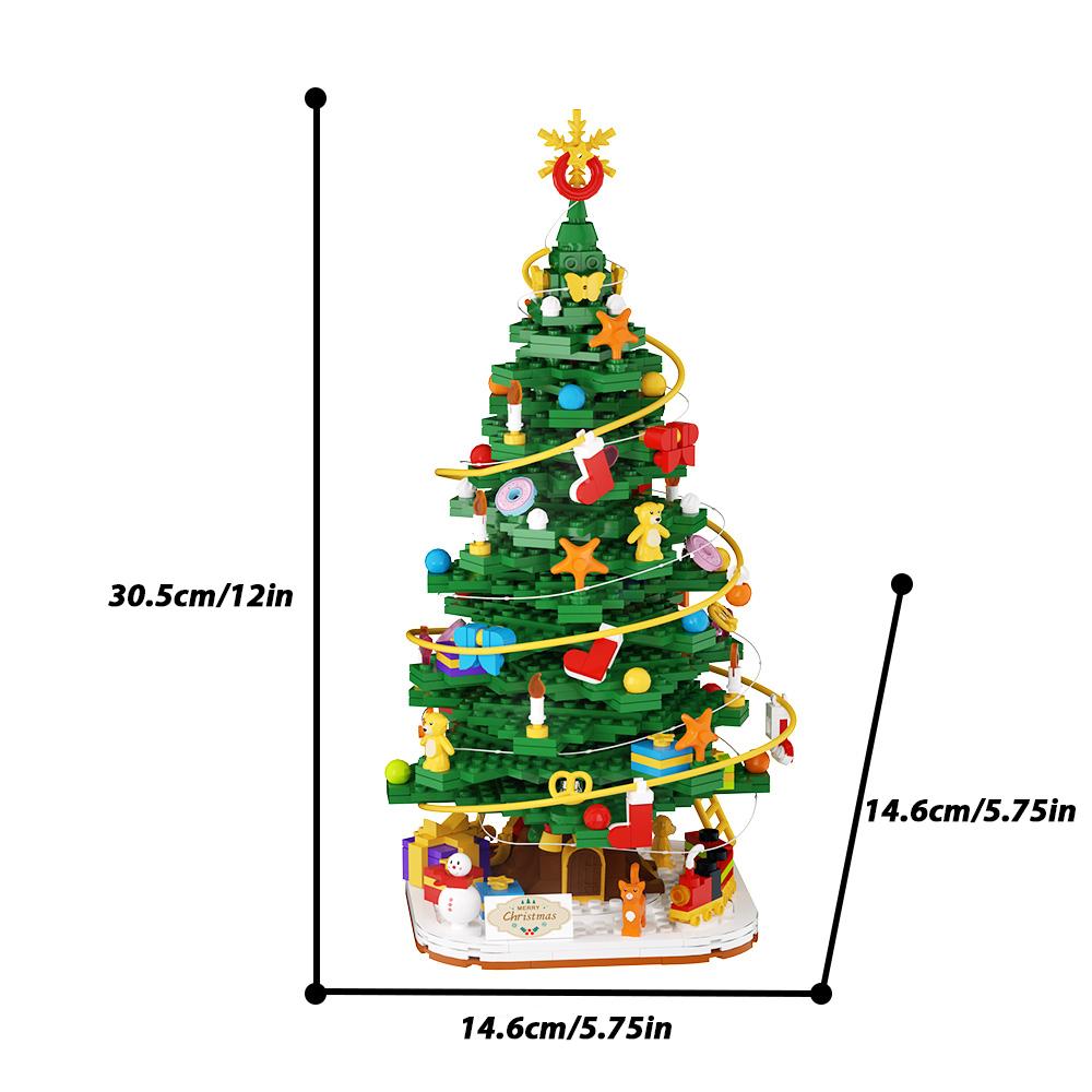 MOC Christmas Tree Building Block Model Mini Size Christmas Tree Decorate Bricks Assembly Educational Toys Kids Birthday Gifts