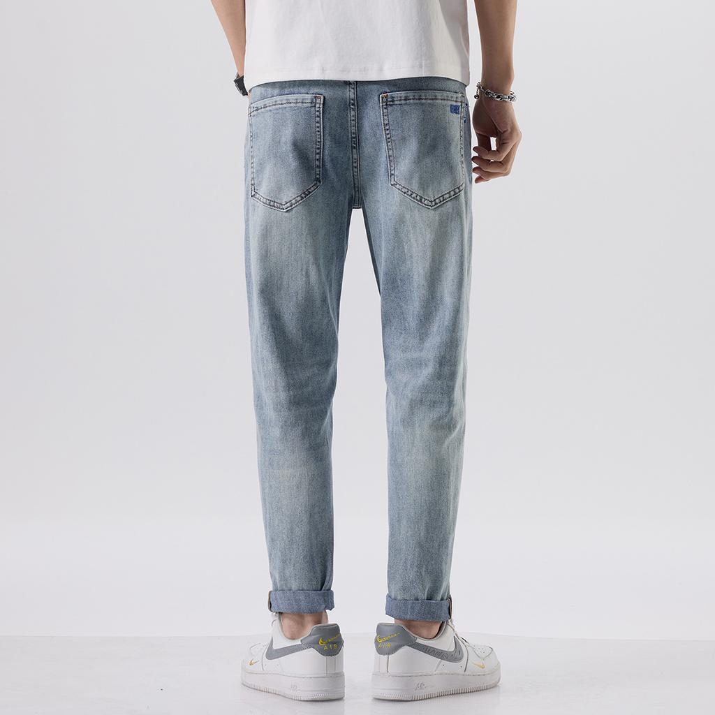 Spring New Style Elements and Embroidered Fitting Denim Trousers for Men