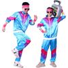 Trainingsanzug Kostüme für Herren 90er Hip Hop Shell Suit Kostüm Herren 80er Retro Trainingsanzug Jacke Disco Kostüm Windjacke und Hose