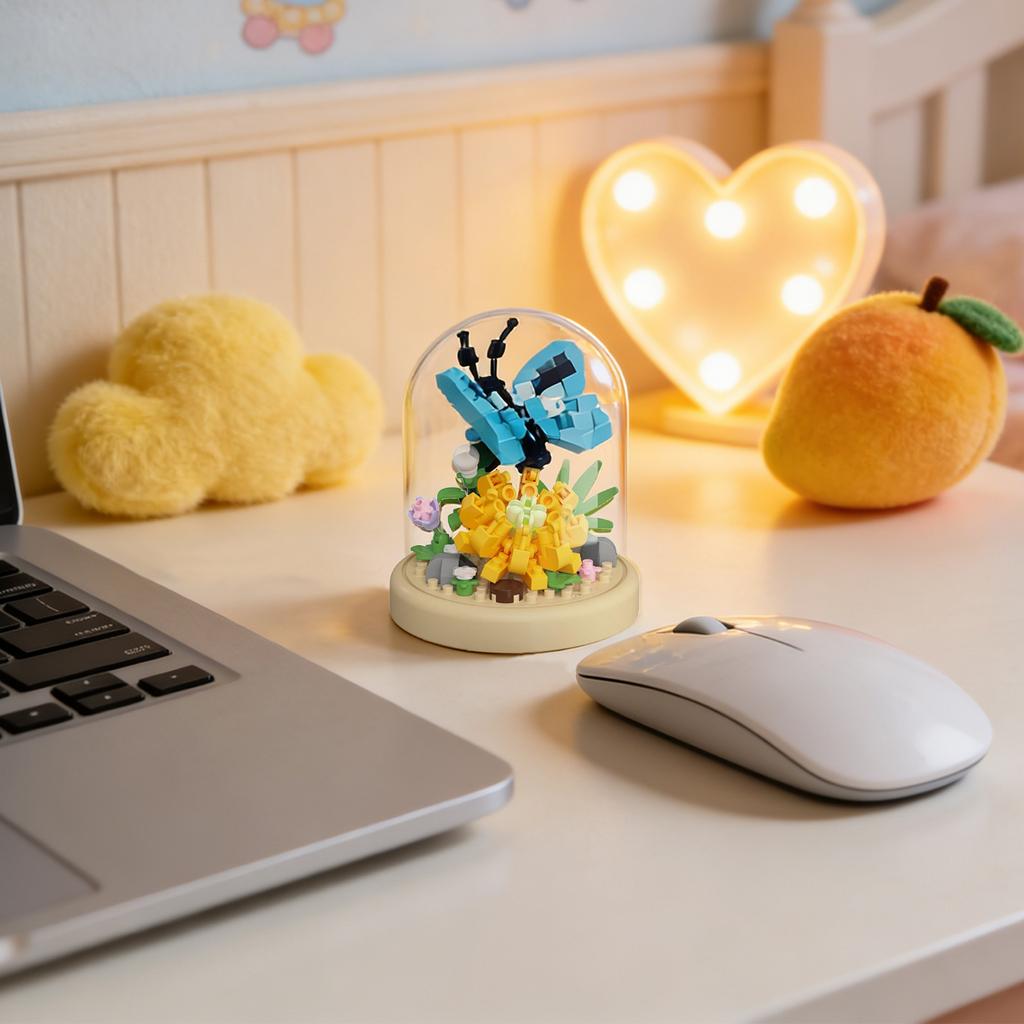 Butterfly, Insect, Flower Potted Plant, Building Block, Compatible With  , Assembly, Toy, Ornament, Gift