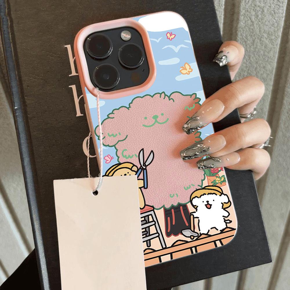

Cute Ins Korean Puppy Cool Lichee leather pattern Phone Case For Redmi Note 14 13 12 11 10 9 8 Pro Plus 4G 5G Shockproof Cover Note 12 Pro 5G