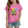 Kids Short Sleeve T Shirt Casual Crew Neck Top Children Back To School Printed Tee Lightweight Comfortable Fit