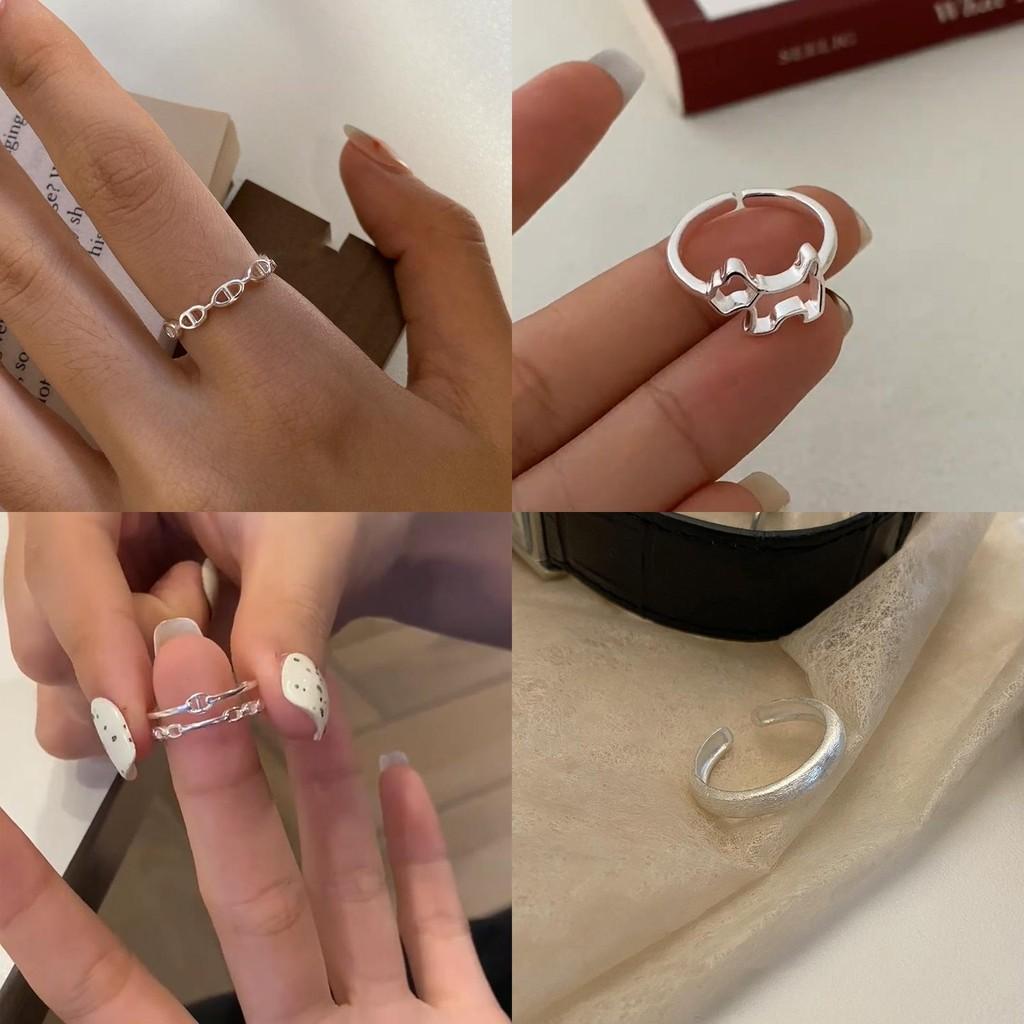 Luxe Korean 925 Sterling Silver Ring For Women With Trendy Geometric Design And Adjustable Fit For Everyday Sophistication
