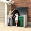 Outdoor Wooden Style Trash Can Rubbish Bin Storage Shed with Lid