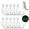 10Pcs High Strength Barbed Fishing Hook Heavy Duty Sea Bass Carbon Steel Hook  Live Bait