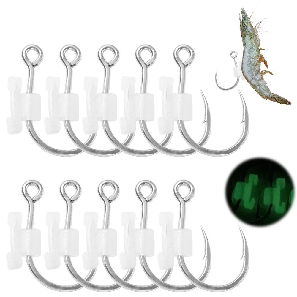 10Pcs High Strength Barbed Fishing Hook Heavy Duty Sea Bass Carbon Steel Hook  Live Bait