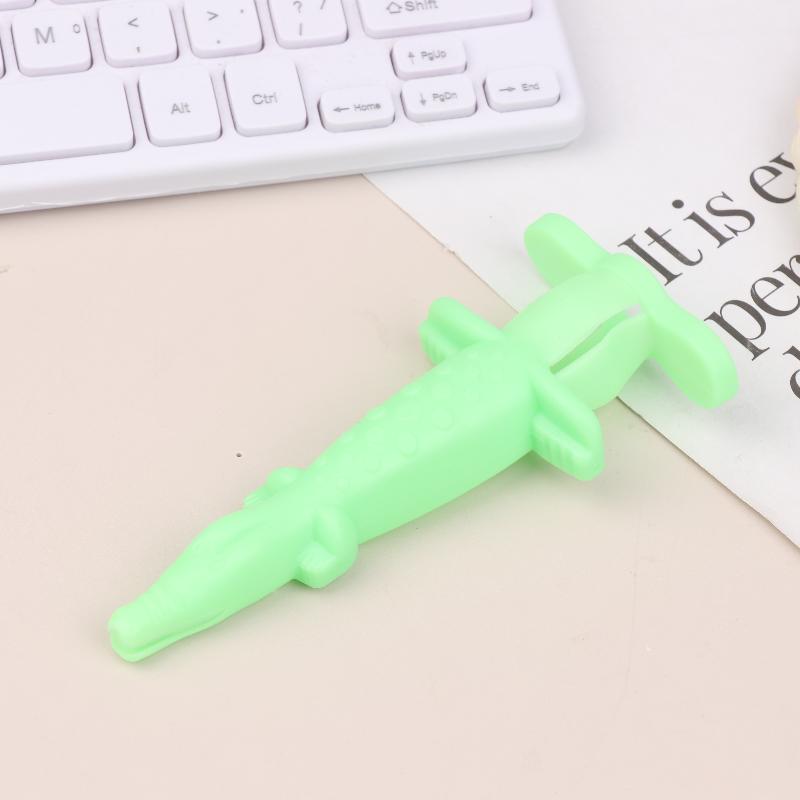 1 ks opakovaně použitelný roztomilý ochranný kryt na jehlu ve tvaru krokodýla, kryt na zubní stříkačku, nástroj pro zubního lékaře na injekční podávání