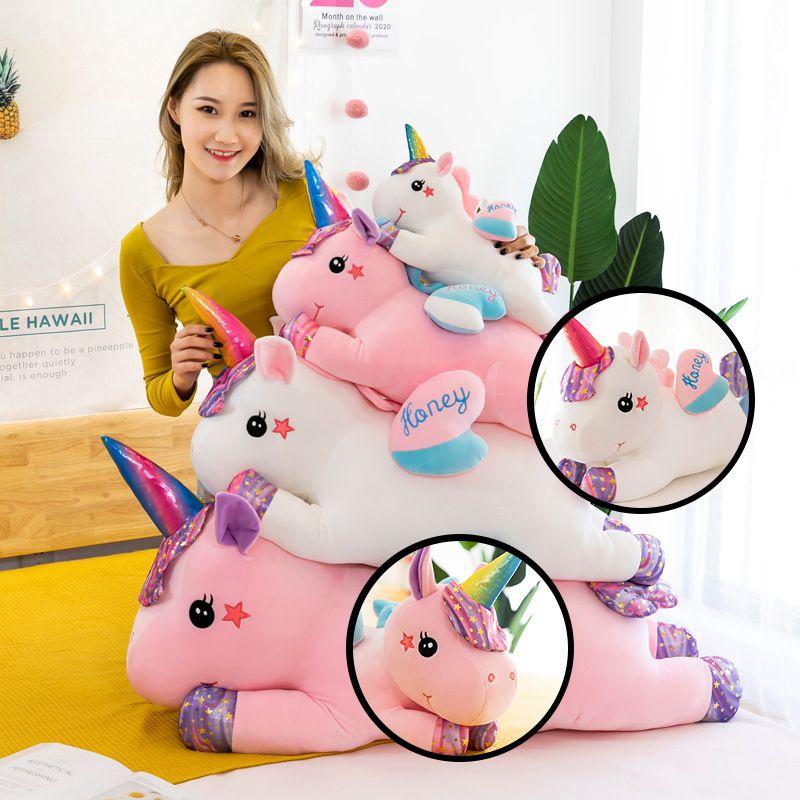 Luxuriously Soft Large Galaxy Unicorn Plush Toy Bed Pillow For Kids And Girls