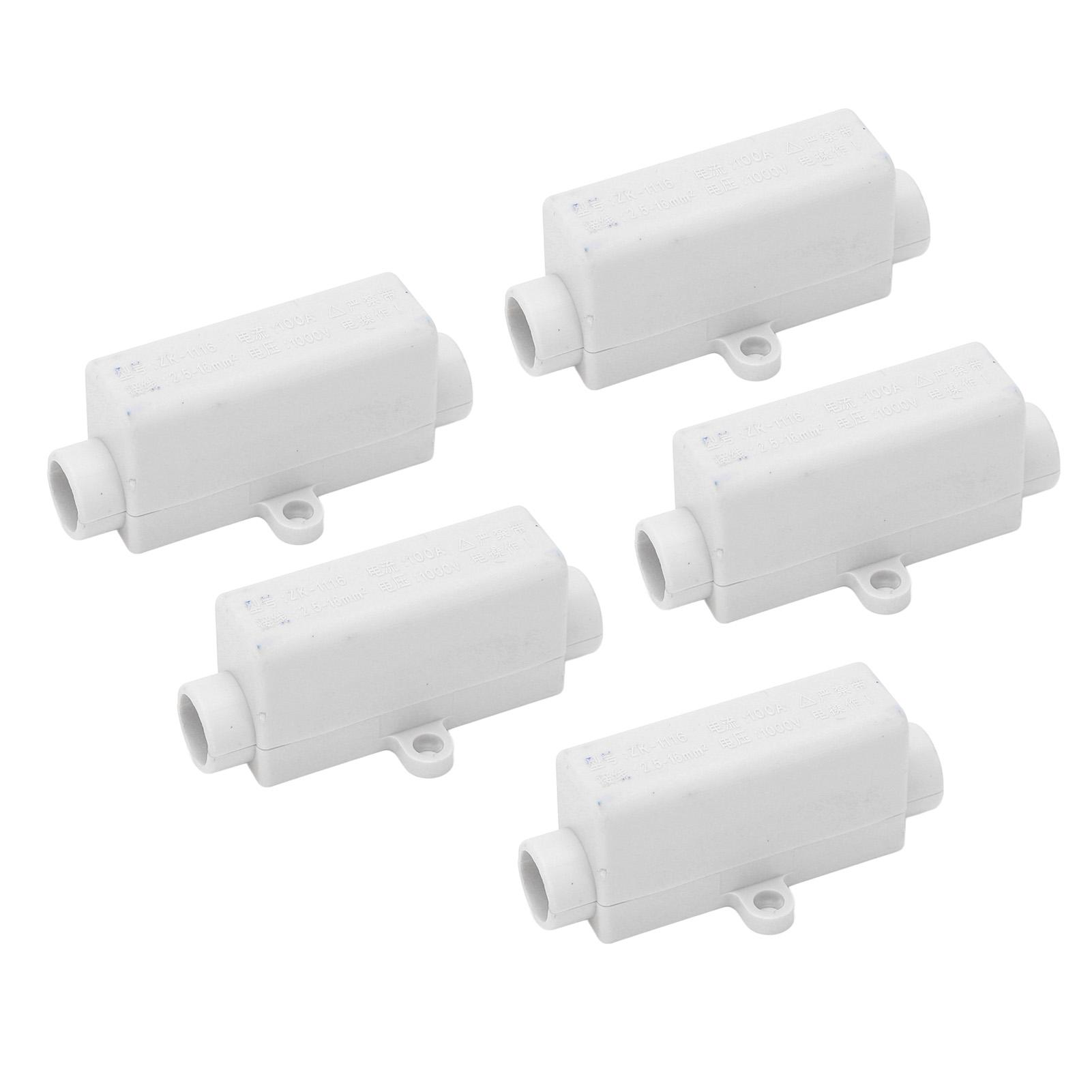 

5Pcs Wire Connector Brass Conductor Double Screws ABS Shell Butt Wire Terminal Block 1000V 100A