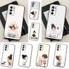 Kid Girl Dog Cute Cartoon Case For Samsung Galaxy A73,52,71,22,Note,31,8,9,53,32,72,41,J7,Soft Black Silicone Cover