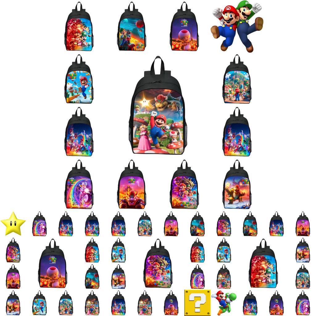 Super Mario Children's Backpack 16-inch Cute And Functional Oxford Fabric Custom Design
