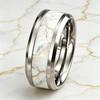 Luxury Sky Blue Turquoise & Golden Marble Pattern Ring Stainless Steel Rings For Women Men Wedding Jewelry Valentine's Day Gifts