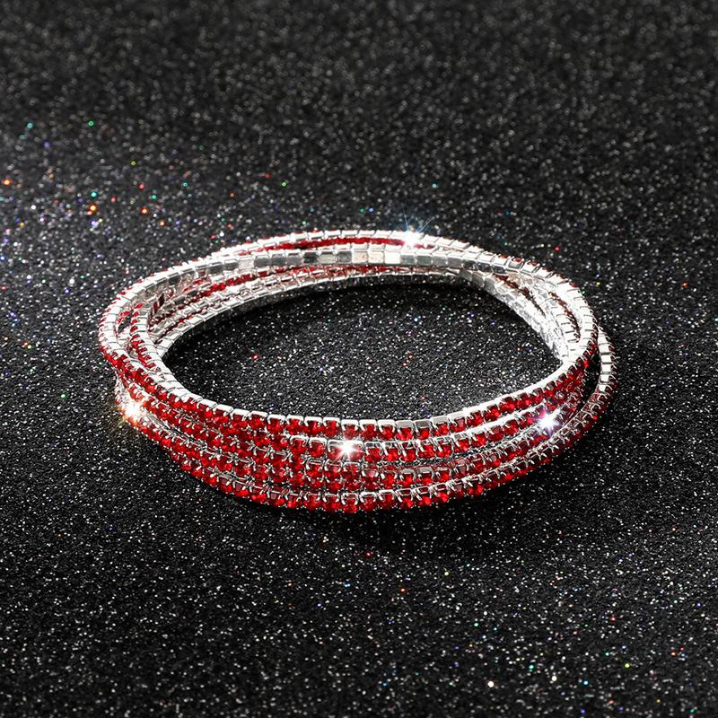 5Pcs/Lot Elastic Crystal Bracelets 2mm Charming Gold Color Crystal Rhinestones Metal Bangle Bracelet Jewelry DIY Gift