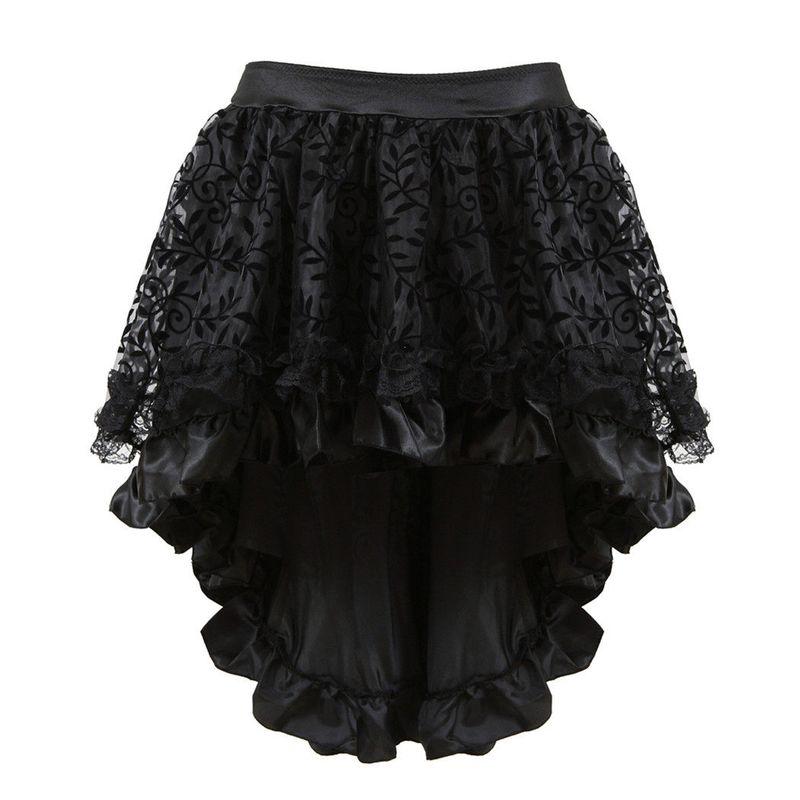 

European and American Style Irregular Velvet Zippered Elastic Waist Skirt Cosplay Costume Court Dance Women s Umbrella Skirt Court Dress Black 4XL