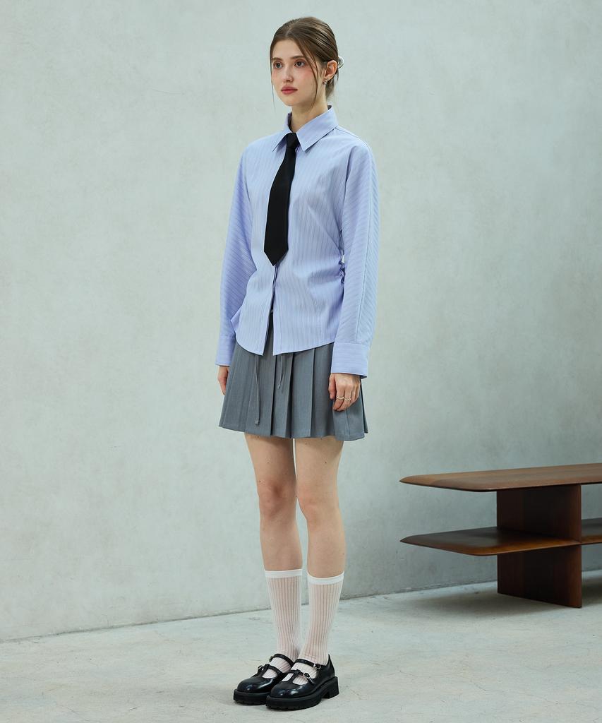 Alikim Dorothy Pleats Skirt Pants/Gray