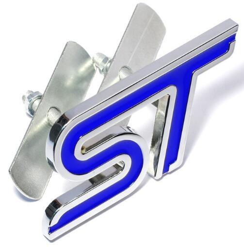 

Металлический 3D Стайлинг автомобиля ST, наклейка на переднюю решетку автомобиля, эмблема гриля на голову автомобиля, хромированная наклейка для FO + RD FIESTA FOCUS MONDEO Auto синий