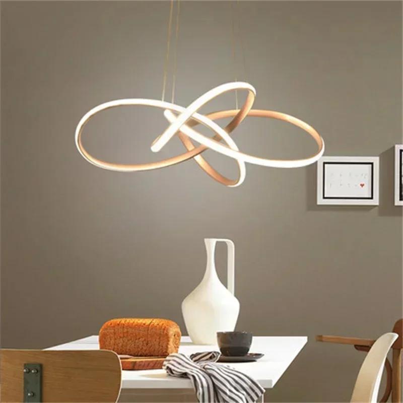 Lampada a sospensione moderna a LED Lampadario sospeso per soggiorno Sala da pranzo Camera da letto Isola della cucina Decorazione della casa Apparecchio di illuminazione Lustre
