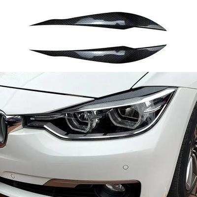 Pegatinas embellecedoras para faros delanteros de coche, cubiertas de cejas para BMW Serie 3 F30 F31 318i 320i 2012-2018, ABS de carbono.