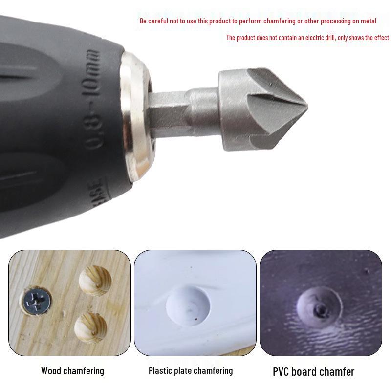 90° Six-Blade Chamfer Countersink Tool for Woodworking