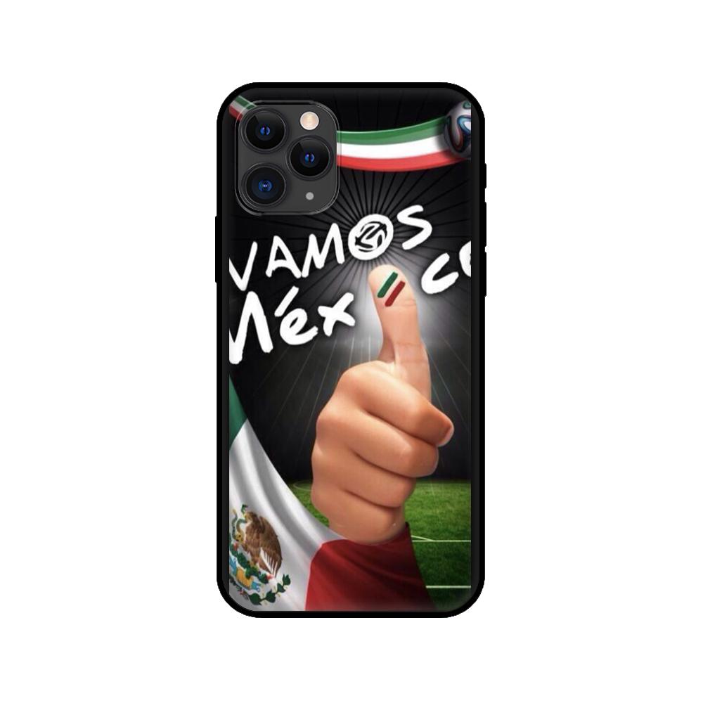 Black Tpu Case for Iphone 5 5s Se 2020 6 6s 7 8 Plus X 10 XR XS 11 12 Mini Pro MAX Back Cover Mexico Flag Emblem