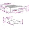 Bed Frame with Drawers Smoked Oak 160x200 Cm Wood Based Material