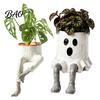 Holdbar Resin Sukkulent Holder 2 Stk. Finurlig Hængende Ben Planteholder, Hængende Siddende Blomsterpotte til Plante Sukkulenter, Sjov Halloween Skrivebord