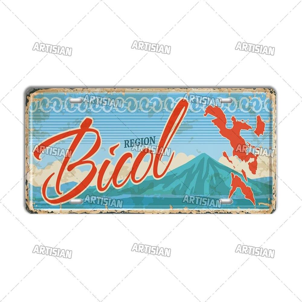 Artisian PHILIPPINES Malaysian License Plate City Metal Sign Landmark Decorative Vehicle Plate Wall Decor Garage Bar Pub Club