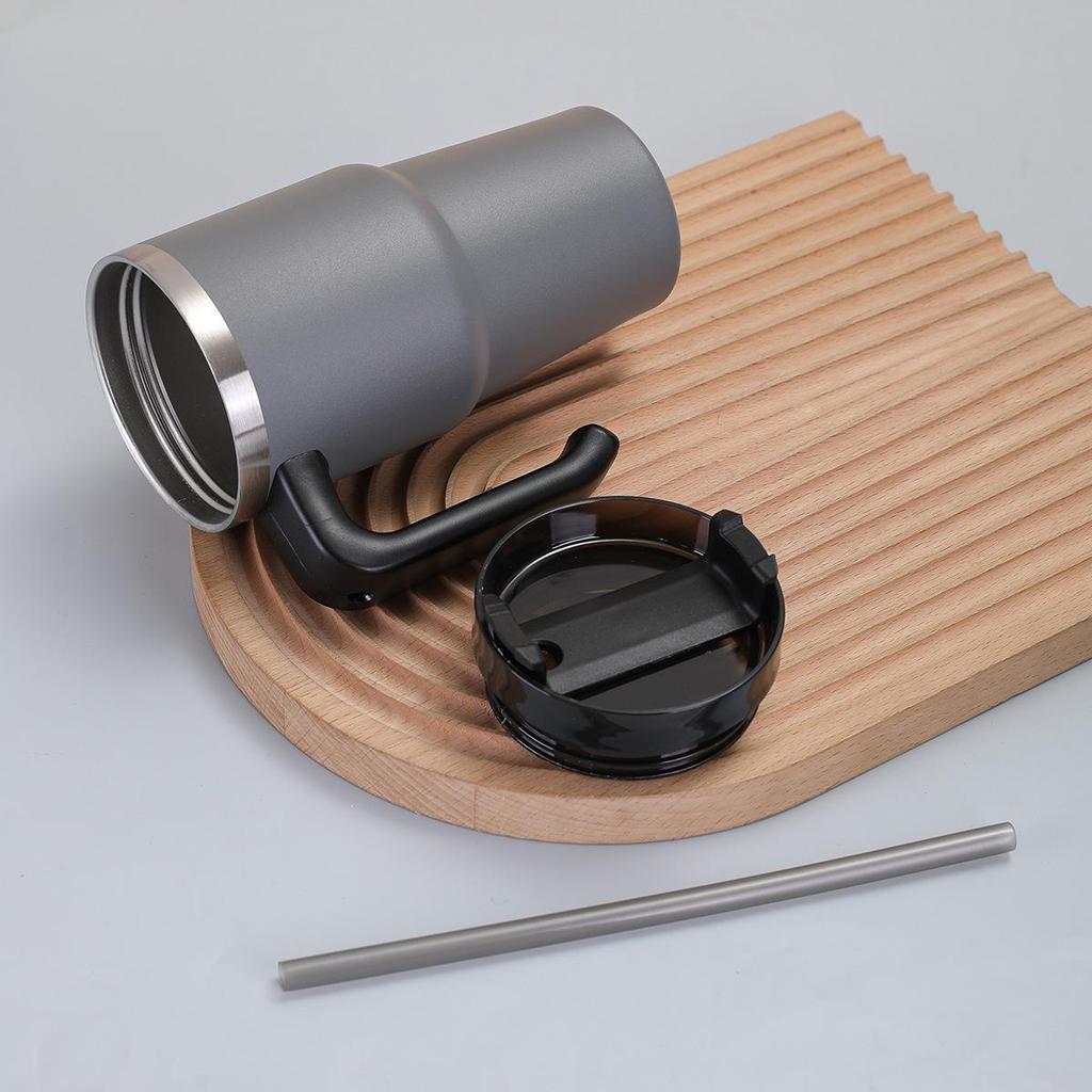 Insulated 20oz/30oz Stainless Steel Cup with Handle and Straw – Perfect Business Gift