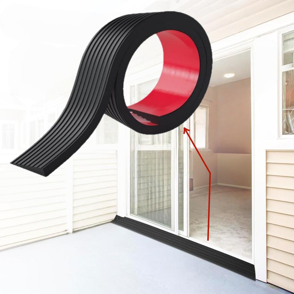 1pc 1mX5cm Slope pad soft multi-purpose threshold self-adhesive durable PVC anti slip strip 1mX5cm чёрный