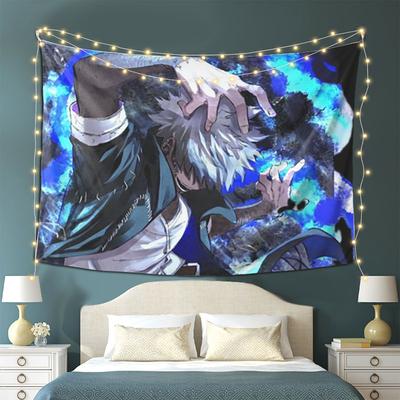 My Hero Academia Dabi Anime Manga MHA Blueflame Tapestry Wall Hanging Aesthetic Home Decoration Tapestries  Living Room Bedroom
