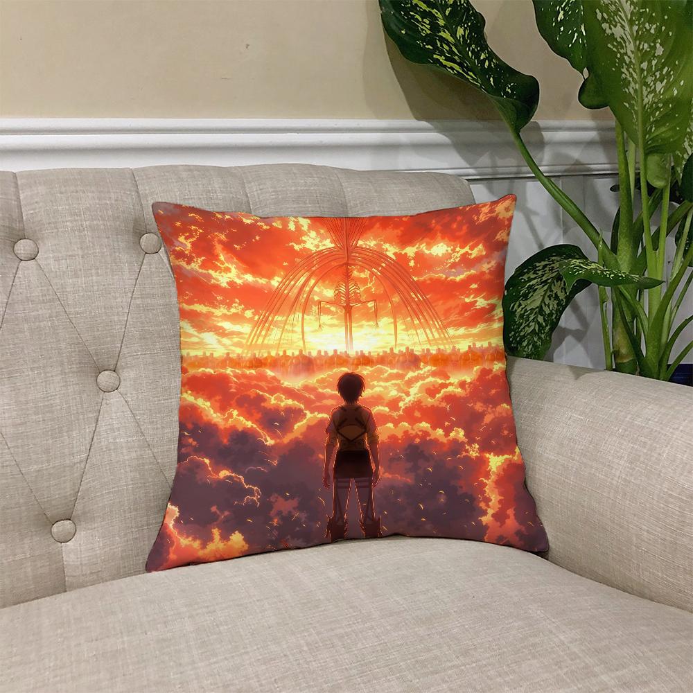 A-Атака титанов Аниме наволочка Квадратная наволочка для диванной подушки Повседневная, приятная для кожи, удобная наволочка 30cmx30cm