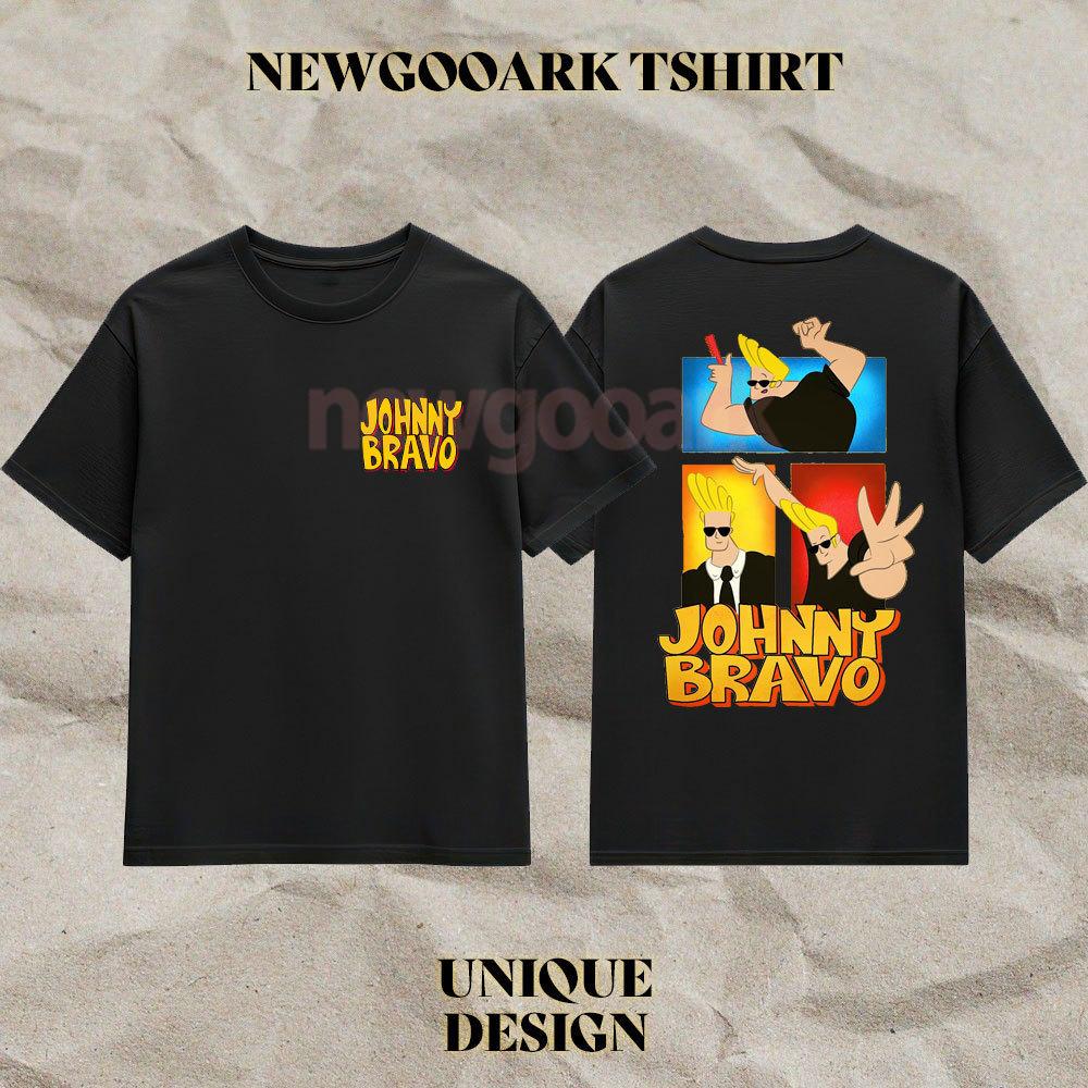 Johnny Bravo Grafik T-Shirts Herren Frau Baumwolle T-Shirts Rundhals Hübsch 90er Cartoons Cartoon T-Shirt Kurzarm Tops Klassisch