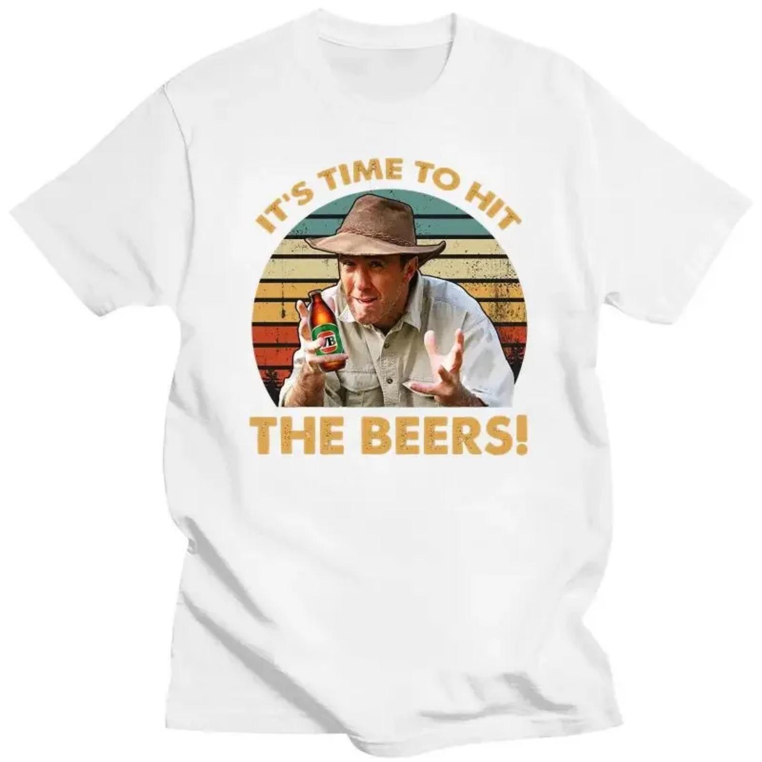 Humor Clothing It S Time To Hit The Beers Vintage T-Shirt Russell Lovers Coight Fan Graphic T Shirt All Aussie Adventures Camisa S чёрный
