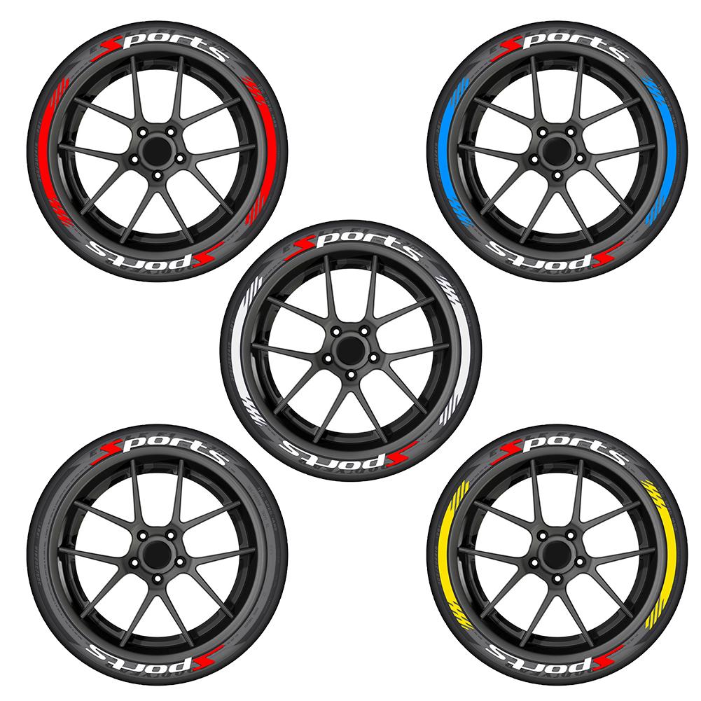 SPORTS Car 3D Letter Waterproof 14''-22'' Car Wheel Stickers Waterproof Car Styling Decoration Auto Accessories