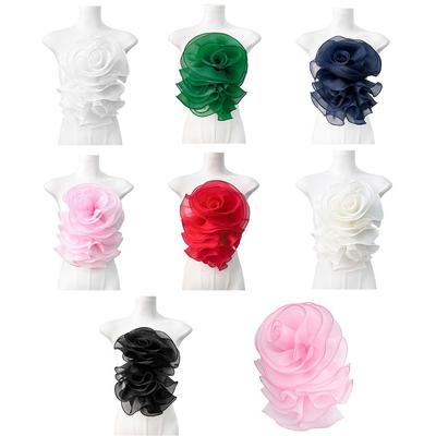 Neue mehrlagige Chiffon-Rosenblume DIY-Falten 3D-Brustblume bauschig handgefertigte Kleiderdekoration Corsage