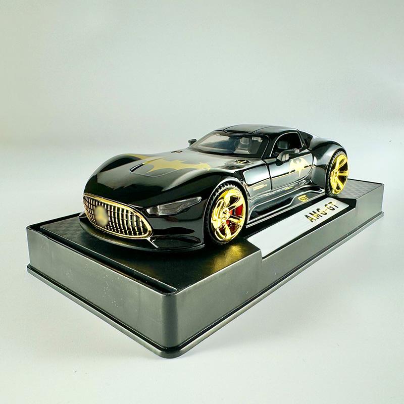 1/32 Benz Bat Version AMG Alloy Model, Cool Sound and Light, Strong Rebound Force, Adjustable Rear Wing, Exquisite Desktop Ornament