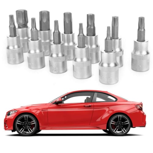 29-Piece Torx Bit Socket Set, E&T-Type Torx Sockets, Torx Screw Bit Set, Flower, Star, 1/4", 3/8", 1/2", Torx Bit Sockets, Maintenance, Repair, with C