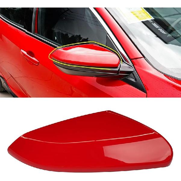 Moonlinks Compatible With 2016- Honda Civic Side Mirror Cover Replacement,Glossy Black LH & RH Side Door Rearview Mirror Cap Trim For 10Th Gen