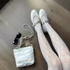 Leder Französische Metallschnalle mit Mary Jane Damenschuhen Flacher Mund Flacher Boden Runde Spitze Kleine Duftende Einzelne Schuhe Damen Sommer und