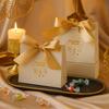 10pcs Creative Silk Ribbon Eid Mubarak Gift Box Moon Star Unique Candy Bags DIY Paper Treat Box Family Party